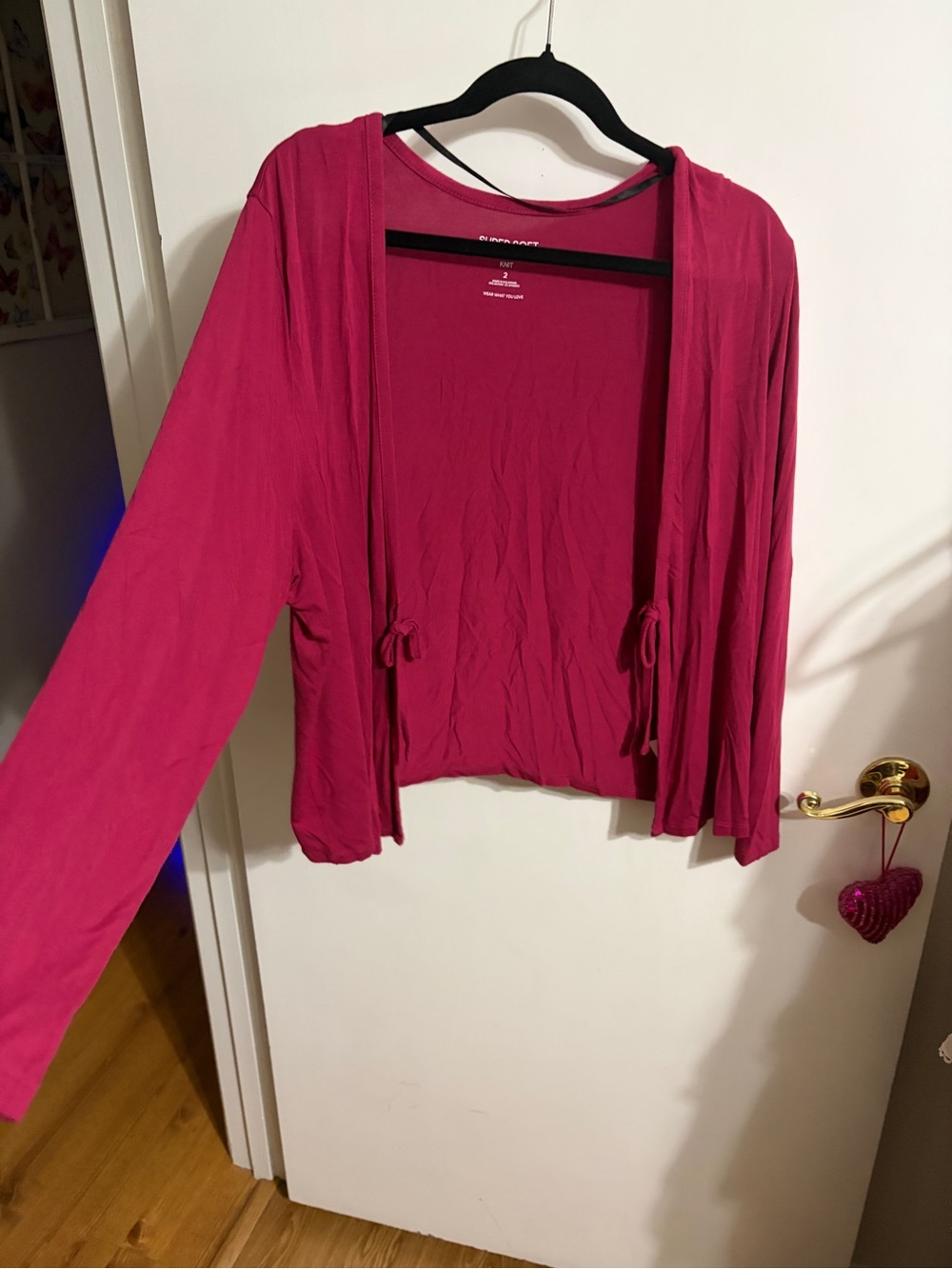 🥳 2 Torrid Raspberry Open-Front Tie-Waist Cardigan - Picture 3 of 8